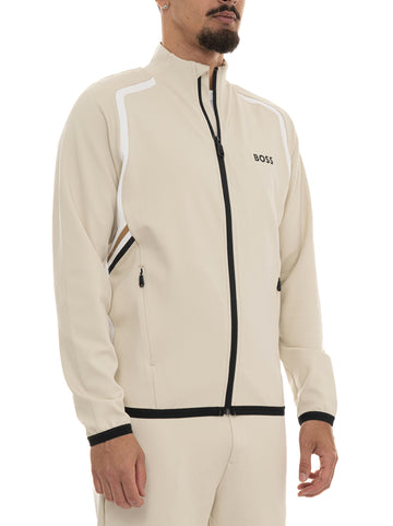 Felpa zip SW-TOC-SPIN Beige BOSS Uomo