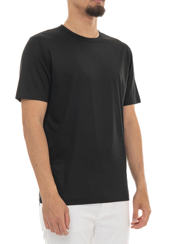 T-shirt girocollo mezza manica  THOMPSON-50 Nero BOSS Uomo