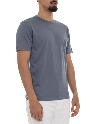 T-shirt girocollo mezza manica  THOMPSON-50 Azzurro BOSS Uomo