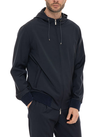 Felpa con cappuccio Blu Devorè Uomo
