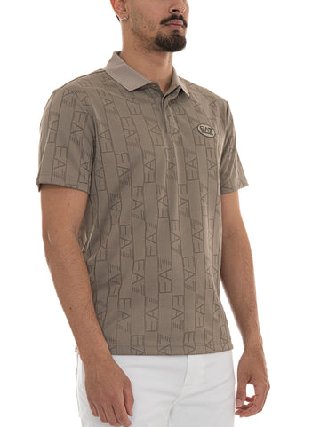 Polo mezza manica Beige EA7 Uomo