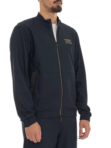 Felpa zip Blu EA7 Uomo
