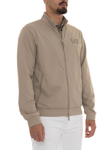 Felpa zip Beige EA7 Uomo