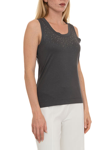 Top in jersey Grigio EA7 Donna