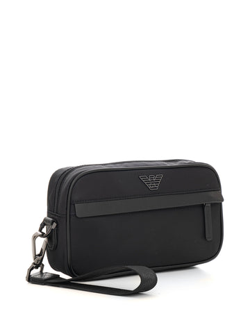 Pochette in nylon Nero Emporio Armani Uomo