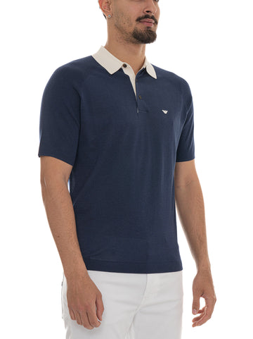 Polo manica corta Blu Emporio Armani Uomo