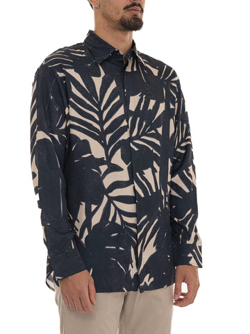 Camicia da uomo fantasia Blu Emporio Armani Uomo