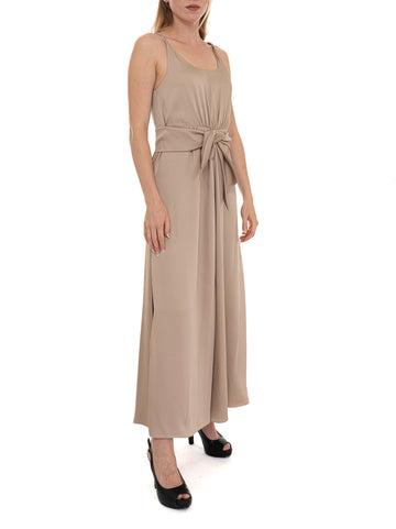 Abito lungo con bretelle Beige Emporio Armani Donna