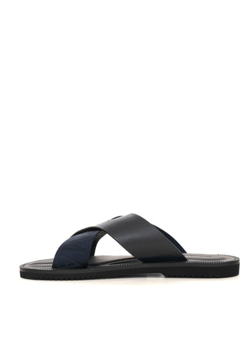 Men's Blue Emporio Armani Slippers