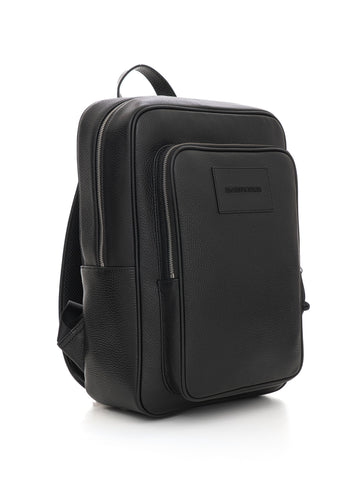 Zaino di pelle Nero Emporio Armani Uomo