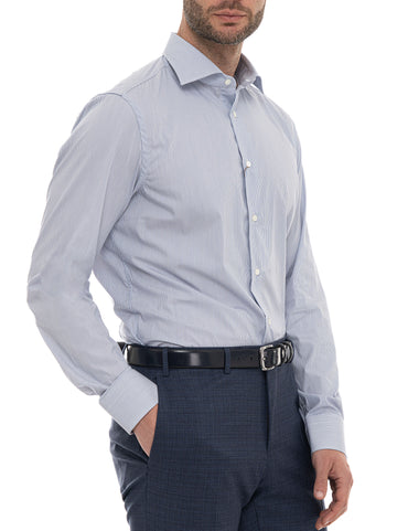 Camicia classica da uomo Bianco-blu Fay Uomo