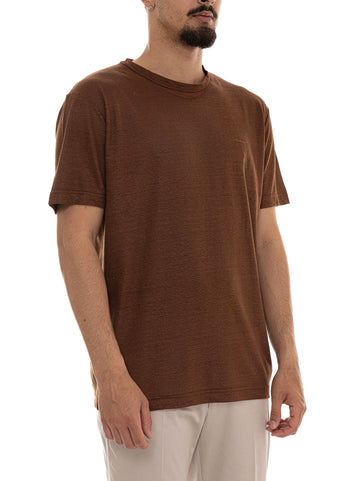 T-shirt girocollo mezza manica Marrone Gant Uomo