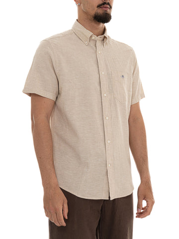 Camicia mezza manica Beige Gant Uomo