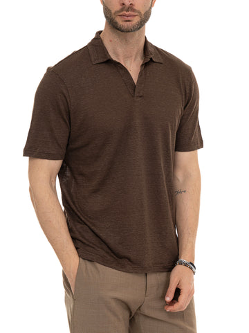 Brown Gran Sasso Men's Jersey Polo Shirt
