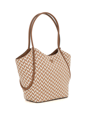Borsa Cognac-bianco Guess Donna