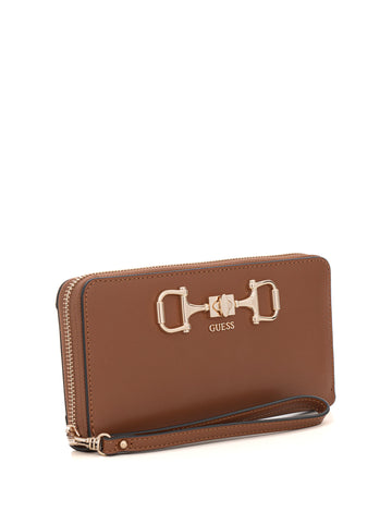 Portafoglio zip around Janie Cognac Guess Donna