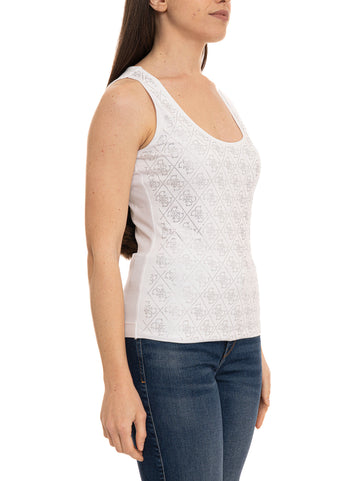 Top Bianco Guess Donna