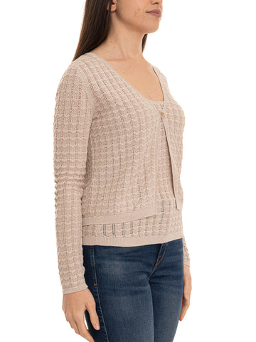 Cardigan corto Beige Guess Donna