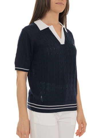 Polo manica corta Blu Harmont & Blaine Donna