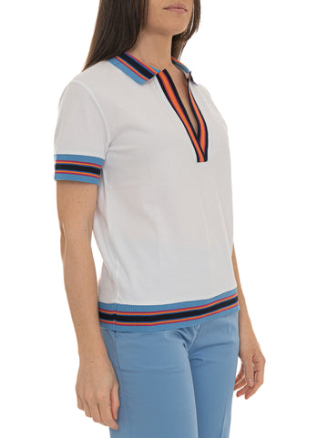Polo in cotone piquet Bianco Harmont & Blaine Donna