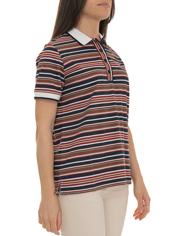 Harmont & Blaine Women's Blue-Brown Polo Shirt