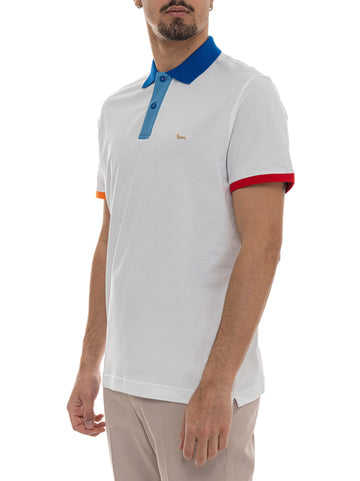 Polo manica corta LRQ417 Bianco Harmont & Blaine Uomo