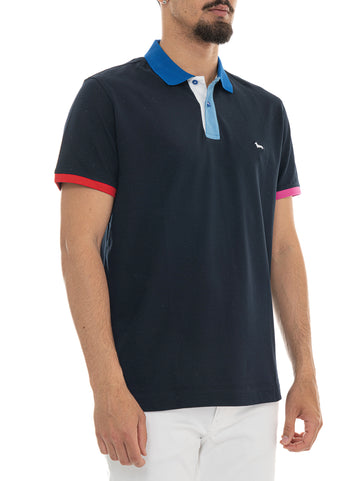 Polo manica corta LRQ417 Blu Harmont & Blaine Uomo