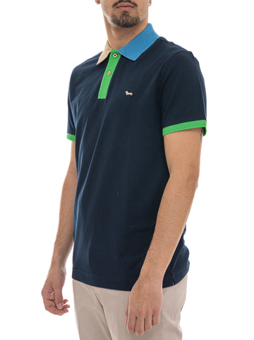 Polo manica corta LRQ468 Blu Harmont & Blaine Uomo