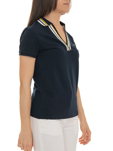 Polo in cotone piquet Blu Harmont & Blaine Donna