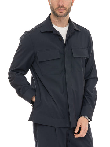 Overshirt ATTANASIO Blu Hindustrie Uomo