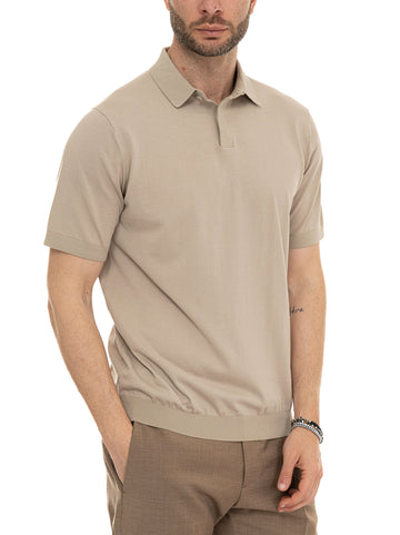Polo in maglina META-COT/SILK Beige Hindustrie Uomo