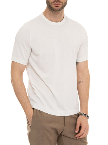 Maglia girocollo VICO-COT/SILK Bianco Hindustrie Uomo