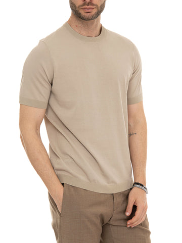 Maglia girocollo VICO-COT/SILK Beige Hindustrie Uomo