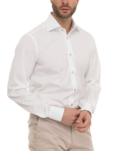 Camicia classica da uomo Bianco Kiton Uomo