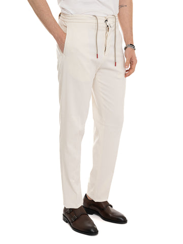 Pantalone modello jogger Latte Kiton Uomo
