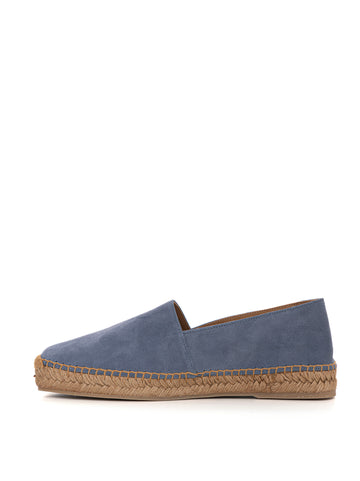 Kiton Men's Light Blue Leather Espadrilles