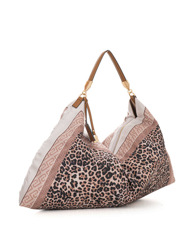 Borsa sacca grande morbida Beige-nero Liu Jo Donna