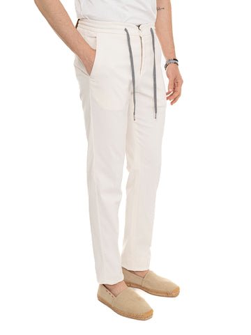 Pantalone modello jogger CARACCIOLO Bianco Marco Pescarolo Uomo