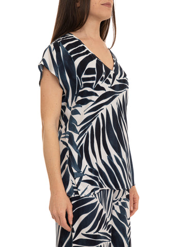 Top morbido Pbbchiffon Beige-blu Pennyblack Donna