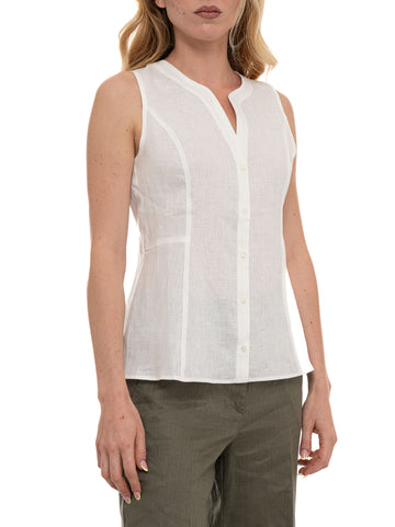 Camicia smanicata PBBPAPIRO Bianco Pennyblack Donna