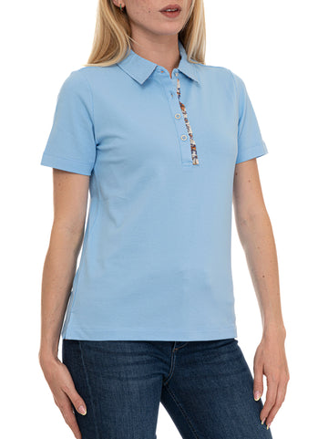 Polo piquet manica lunga Azzurro Quality First Donna