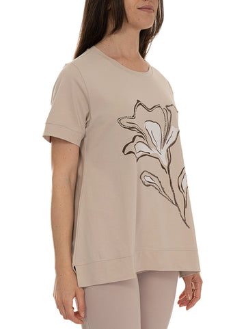 T-shirt manica corta Sabbia Quality First Donna