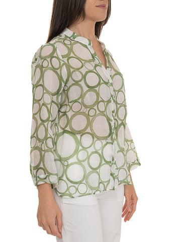 Camicia in lino Verde Quality First Donna