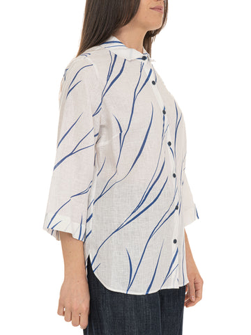 Camicia in lino Blu Quality First Donna
