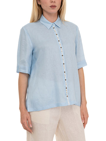 Camicia da donna a casacca Azzurro Quality First Donna