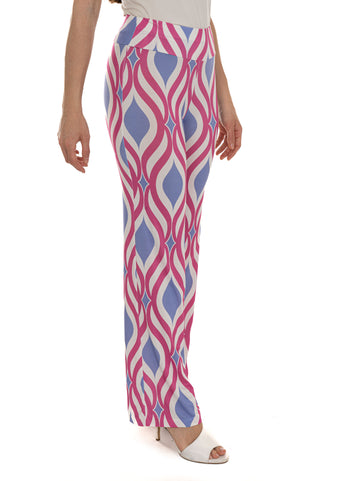 Fuchsia-white Trousers Quality First Women