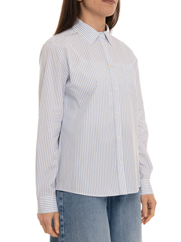Camicia da donna in cotone WKDBAHAMAS Bianco-celeste Weekend Max Mara Donna