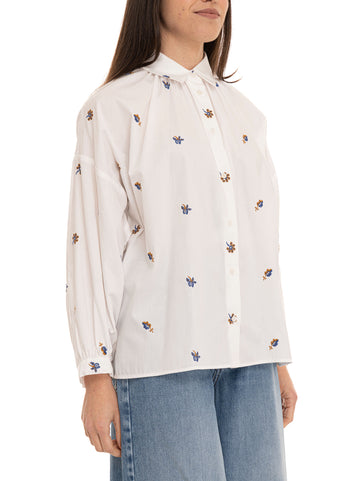 Camicia da donna in cotone WKDBUTTERFLY Bianco Weekend Max Mara Donna