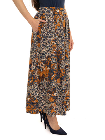 Gonna a pieghe WKDUOMO Blu-beige Weekend Max Mara Donna