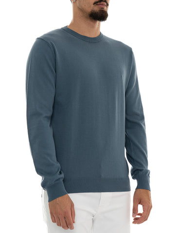 Maglia girocollo Blu denim Woolrich Uomo